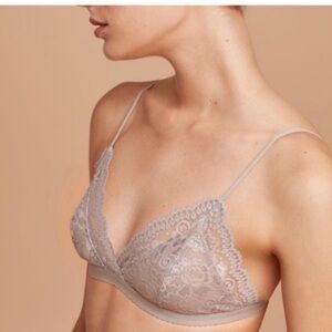 Talula Lace Monterey Triangle Bra Bralette Lavender Mauve